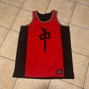 Red dragon men’s tank top jersey. XL. RED AND BLACK